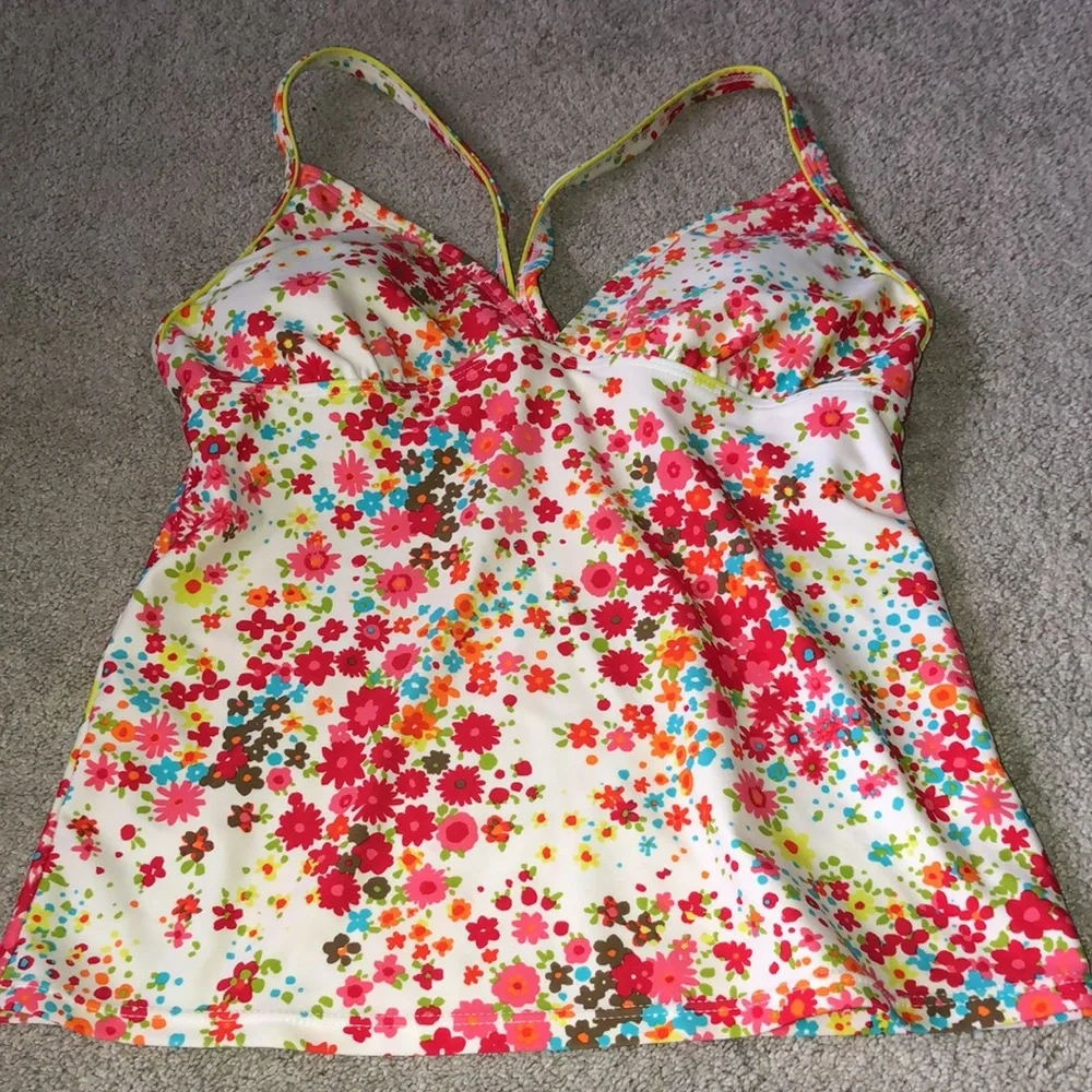 Athleta Tankini Top Swimwear XS Floral‎ Multi Colored